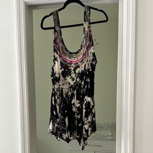 Black and White Tie-Dye Dress